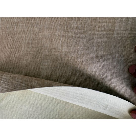 Blackout gordijnen 100 procent verduisterend linnenlook beige/geel