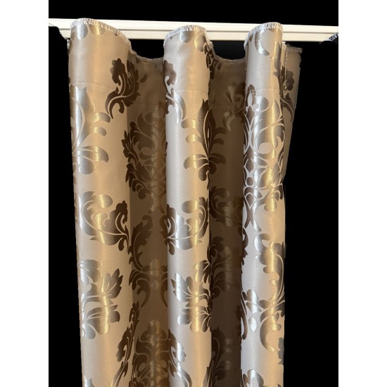 Jacquard Satijn Verduisterende Gordijnen – 2-Tone Design taupe