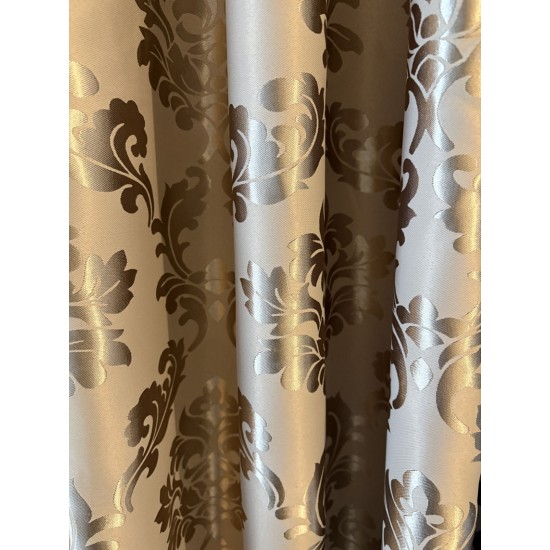 Jacquard Satijn Verduisterende Gordijnen – 2-Tone Design taupe