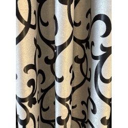 Jacquard Satijn Verduisterende Gordijnen – 2-Tone Design-zwart-grijs