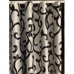 Jacquard Satijn Verduisterende Gordijnen – 2-Tone Design-zwart-grijs