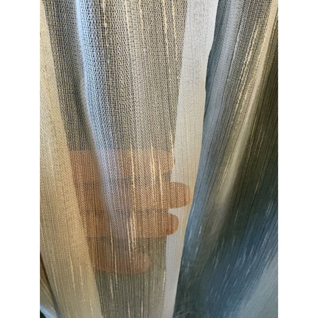 Beige streep Inbetween Vitrage Gordijn per Meter | Privacy en Lichtinval