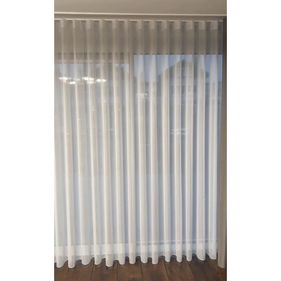 Effen vitrage Franse voile wit 