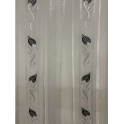 Vitrage Wit met Zwart Zilver Nieuwe Design – Jacquard Voile 