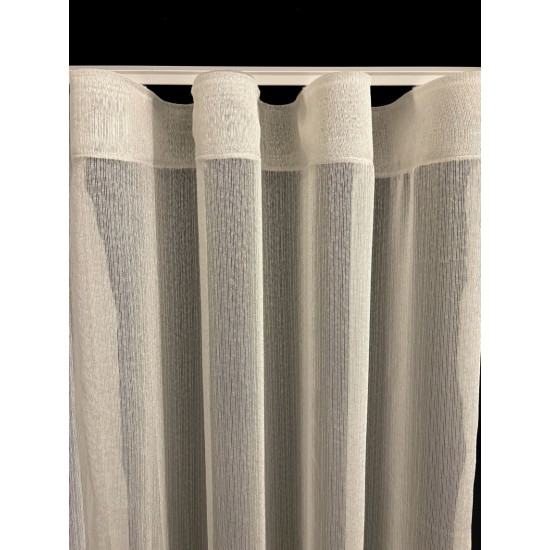 Vitrage Gordijnen Shimmer Ivoor Creme – Kamerhoog 280 cm met Loodveter