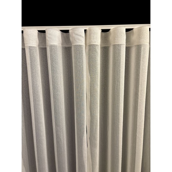Vitrage Gordijnen Shimmer Wit – Kamerhoog 280 cm met Loodveter