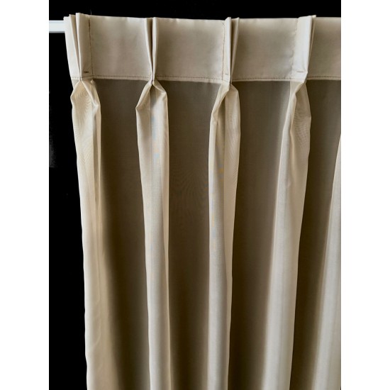 Effen vitrage Franse voile zand